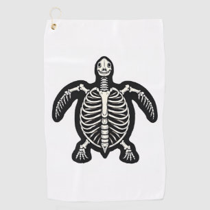 Cute Halloween Turtle Skelet Schildpad Fossielen A Golfhanddoek