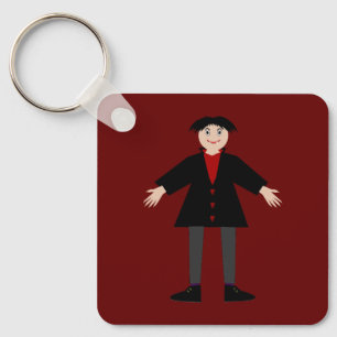 Cute Halloween Vampire Aangepast, dubbelzijdig Sleutelhanger