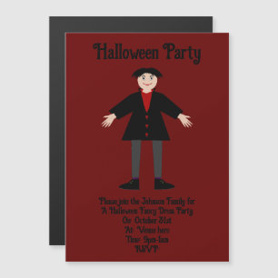 Cute Halloween Vampire Custom Magnetische Uitnodiging