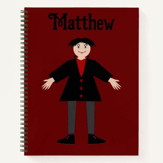 Cute Halloween Vampire Custom Name Notitieboek (Voorkant)