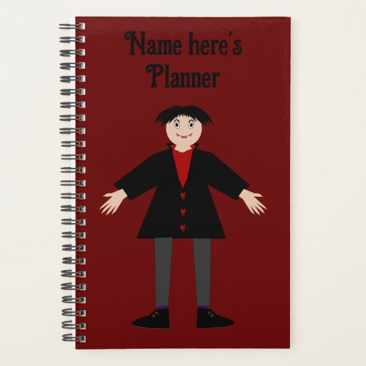 Cute Halloween Vampire Custom Planner (Voorkant)