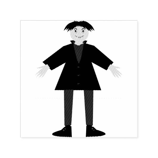 Cute Halloween Vampire Zelfinktende Stempel (Design)