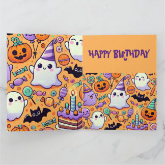 Cute Halloween verjaardagskaart Kaart