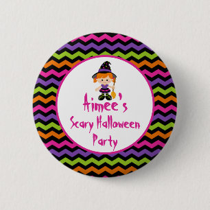 Cute Halloween Witch Girl Halloween Party Ronde Button 5,7 Cm