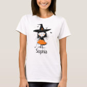 Cute Halloween Witch Illustration T-shirt (Voorkant)