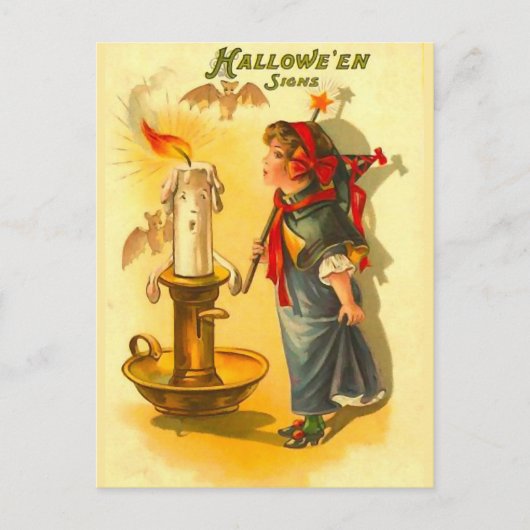 Cute Halloween Witch met kaarle Briefkaart (Voorkant)