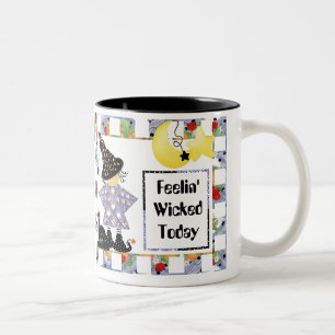 Cute Halloween Witch Tweekleurige Koffiemok