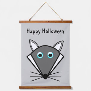 Cute Halloween Wolf Custom Hangend Wandkleed