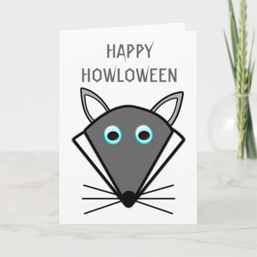 Cute Halloween Wolf Custom Kaart (Voorkant)