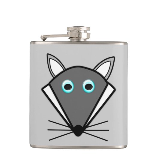 Cute Halloween Wolf Flask Heupfles (Voorkant)