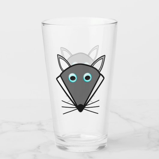 Cute Halloween Wolf Glas (Achterkant)