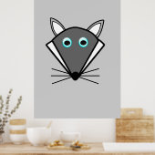 Cute Halloween Wolf Poster (Keuken)