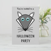 Cute Halloween Wolf uitnodiging (Staand voorkant)