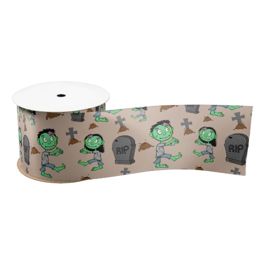 Cute Halloween Zombie Pattern Ribbon | Spooky Cart Lint (Spoel)