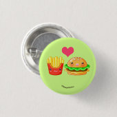Cute Hamburger & Fries Pinback Button (Voorkant /achterkant)