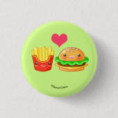 Cute Hamburger & Fries Pinback Button (Voorkant)