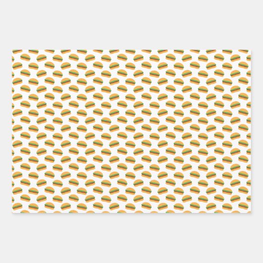 Cute Hamburger Pattern Inpakpapier Vel (Voorkant 3)