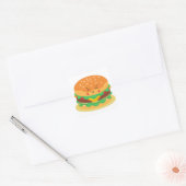 Cute Hamburger Vierkante Sticker (Envelop)