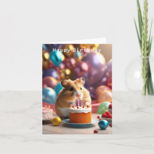 Cute Hamster Birthday Kaart