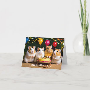 Cute Hamster Birthday Kaart