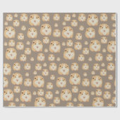 Cute Hamster Brown Pattern Cadeaupapier (Vlak)
