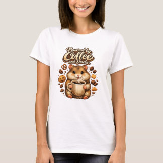 Cute Hamster Coffee Lover Funny Coffee Hamster Des T-shirt