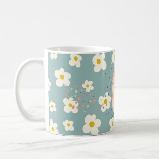 Cute Hamster & Daisy Pattern Mug – Sweet PastelMug (Gauche)