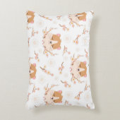 Cute Hamster Face and Pink Flowers Pattern Accent Kussen (Voorkant(Verticaal))