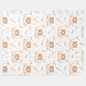 Cute Hamster Face and Pink Flowers Pattern Fleece Deken (Voorkant (Horizontaal))