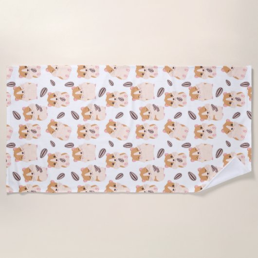 Cute Hamster Face and Seeds Pattern Kind Strandlaken (Voorkant)