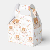 Cute Hamster Face + Flowers Birthday Dank je Bedankdoosjes (Achterkant)