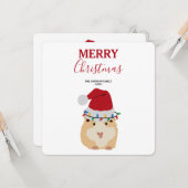Cute Hamster Funny Animal Santa Chapeau Carte de N (Devant/Arrière en situation)