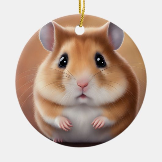 Cute Hamster Keramisch Ornament (Voorkant)