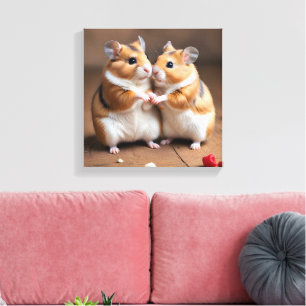 Cute Hamster Koppel Canvas Print
