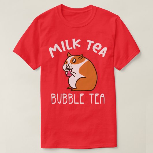 Cute Hamster Milk Tea Bubble Tea T-shirt (Design voorkant)