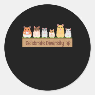 Cute Hamster Pet Celebrate Diversity Eigenaar Gift Ronde Sticker