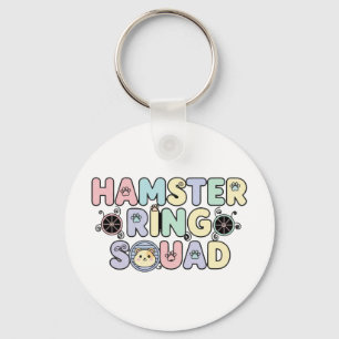 Cute Hamster Ring Squad Pastel Design Sleutelhanger