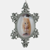 Cute hamster tin sneeuwvlok ornament (Links)