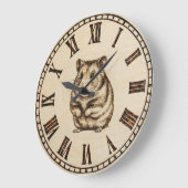 Cute Hamster Wooden Wall Clock Grote Klok (Hoek)