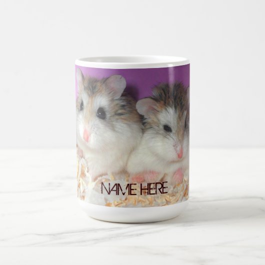 Cute Hamsters in Love Mok met  naam (Center)