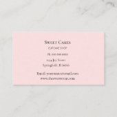 Cute Hand draw Cupcake bakkerroze Visitekaartje (Achterkant)