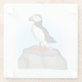 Cute Hand draw Puffin Glazen Onderzetter (Achterkant)
