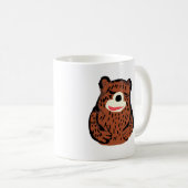 Cute Hand-Drawn Brown Bear Hug Coffee Mug (Devant droit)