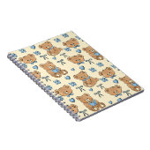 Cute Hand-drawn Brown Teddy Bears Seamless Pattern Notitieboek (Rechterzijde)