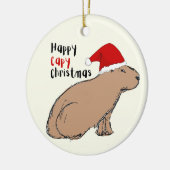 Cute Hand-Drawn Capybara Persoonlijke Kerstmis Keramisch Ornament (Links)
