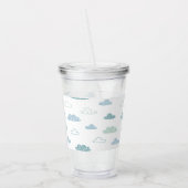 Cute Hand Drawn Cloud Pattern Acryl Drinkbeker (Links)