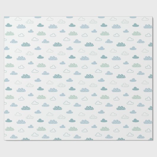 Cute Hand Drawn Cloud Pattern Cadeaupapier (Vlak)