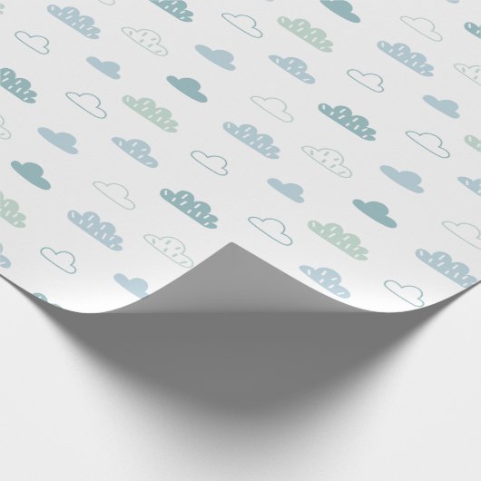 Cute Hand Drawn Cloud Pattern Cadeaupapier (Hoek)