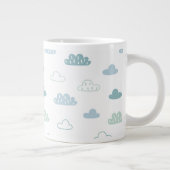 Cute Hand Drawn Cloud Pattern Extra Grote Beker (Rechts)