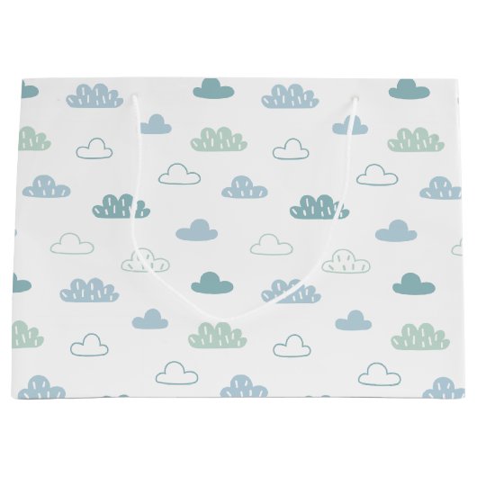 Cute Hand Drawn Cloud Pattern Groot Cadeauzakje (Voorkant)